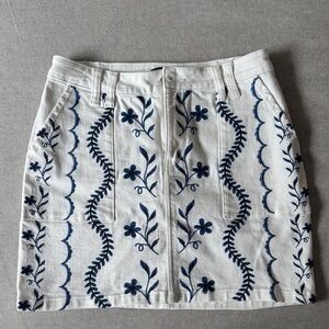 Aqua Embroidered Skirt